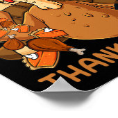 Happy Thanksgiving Turkije Gooien Voedsel Leuk Jon Poster (Hoek)