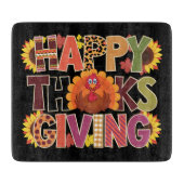 Happy Thanksgiving Turkije Grappig pompoenseizoen Snijplank (Voorkant)