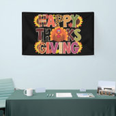 Happy Thanksgiving Turkije Grappig pompoenseizoen Spandoek (Beurs)