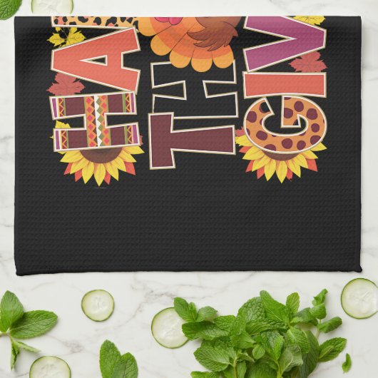 Happy Thanksgiving Turkije Grappig pompoenseizoen Theedoek (Gevouwen)