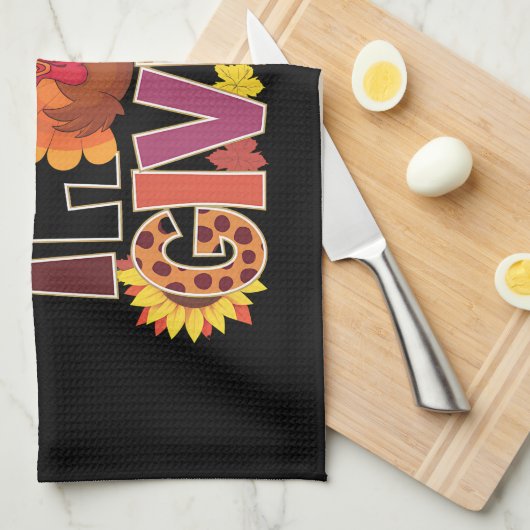 Happy Thanksgiving Turkije Grappig pompoenseizoen Theedoek (Quarter Fold)