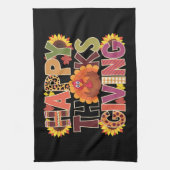 Happy Thanksgiving Turkije Grappig pompoenseizoen Theedoek (Verticaal)