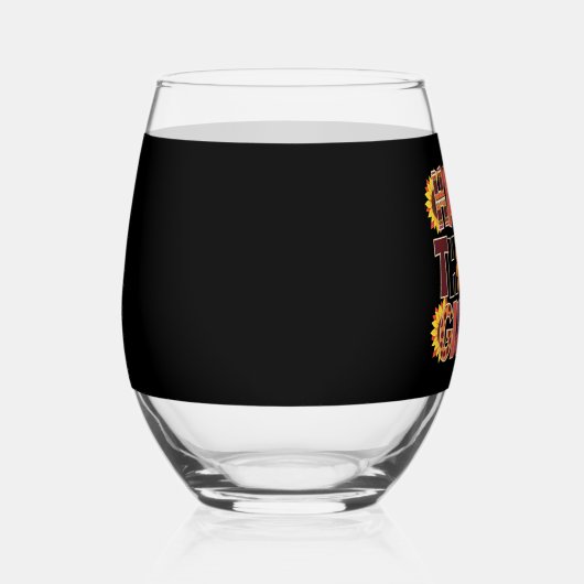 Happy Thanksgiving Turkije Grappig pompoenseizoen Wijnglas Zonder Voet (Rechts)