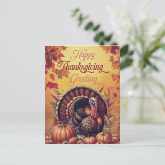  Happy Thanksgiving Turkije Groet Feestdagenkaart (Staand voorkant)