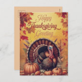  Happy Thanksgiving Turkije Groet Feestdagenkaart (Voorkant / Achterkant)