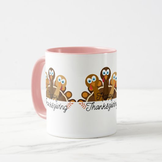 Happy Thanksgiving Turkije Keramische Mok (Voorkant links)