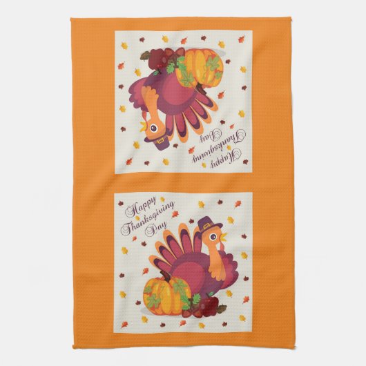Happy Thanksgiving Turkije Keukenhanddoek (Verticaal)