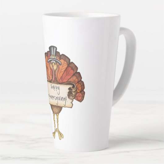 Happy Thanksgiving Turkije Latte Mok (Rechterhoek)