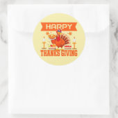 Happy Thanksgiving Turkije met Pie Ronde Sticker (Tas)