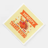 Happy Thanksgiving Turkije met Pie Servet (Hoek)