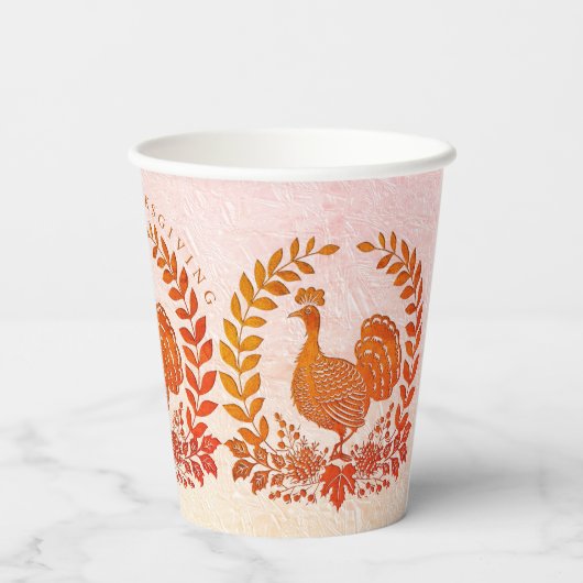 Happy Thanksgiving Turkije Papieren bekers (Achterkant)