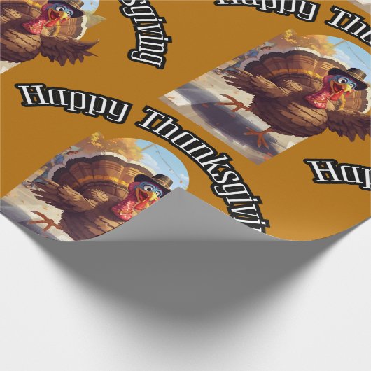 Happy Thanksgiving Turkije Parade Cadeaupapier (Hoek)