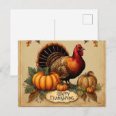 Happy Thanksgiving  Turkije, pompoenen Feestdagenkaart (Voorkant / Achterkant)