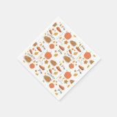 Happy Thanksgiving Turkije & Pompoentaart Servet (Hoek)