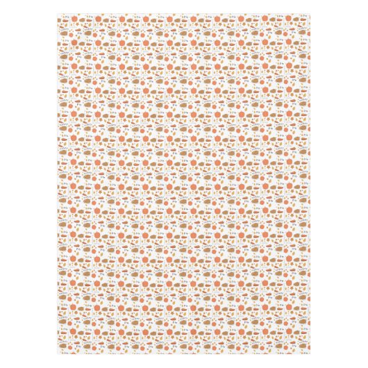 Happy Thanksgiving Turkije & Pompoentaart Tafelkleed (Voorkant)