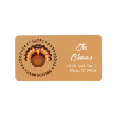 Happy Thanksgiving Turkije retour adres label (Voorkant)