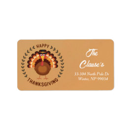 Happy Thanksgiving Turkije retour adres label