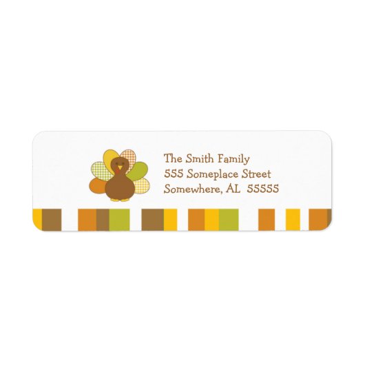 Happy Thanksgiving Turkije retour adres label (Voorkant)