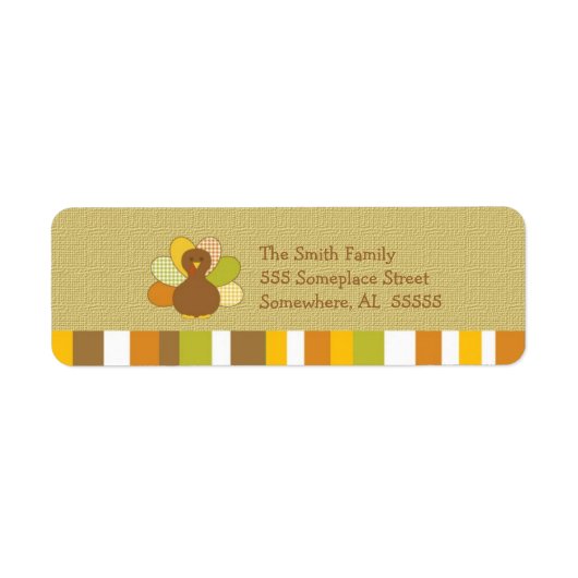 Happy Thanksgiving Turkije retour adres labels (Voorkant)