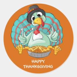 Happy Thanksgiving Turkije Ronde Sticker