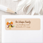 Happy Thanksgiving Turkije Serving Pie & Ice Cream Etiket (Insitu)