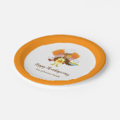 Happy Thanksgiving Turkije Serving Pie & Ice Cream Papieren Bordje (Gekanteld)