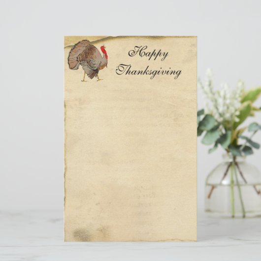 Happy Thanksgiving Turkije Stationery Briefpapier (Staand voorkant)