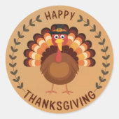 Happy Thanksgiving Turkije Sticker (Voorkant)