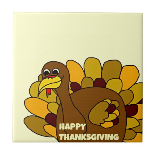 Happy Thanksgiving Turkije Tegeltje (Voorkant)