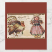 Happy Thanksgiving Turkije Unique Wijn Etiket (Enkel label)