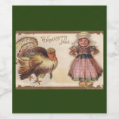 Happy Thanksgiving Turkije  Unique Wijn Etiket (Enkel label)