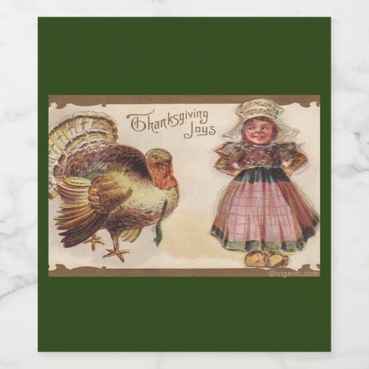 Happy Thanksgiving Turkije Unique Wijn Etiket (Enkel label)