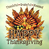 Happy Thanksgiving Turkije venster Cling Raamsticker (Vel 3)