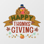 Happy Thanksgiving Turkije venster Cling Raamsticker (Vel)