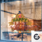 Happy Thanksgiving Turkije venster Cling Raamsticker (Cafe Raam)