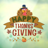 Happy Thanksgiving Turkije venster Cling Raamsticker (Vel 3)