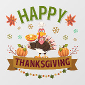 Happy Thanksgiving Turkije venster Cling Raamsticker (Vel)