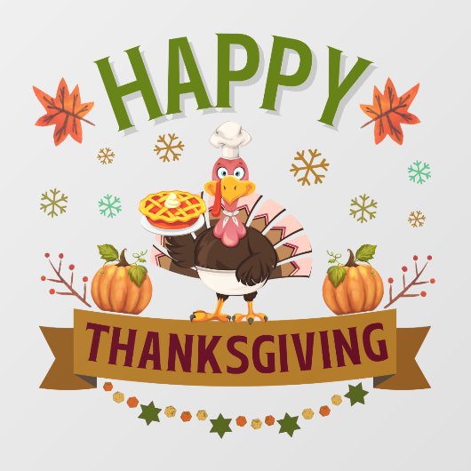 Happy Thanksgiving Turkije venster Cling Raamsticker (Vel)
