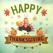 Happy Thanksgiving Turkije venster Cling Raamsticker (Vel 3)