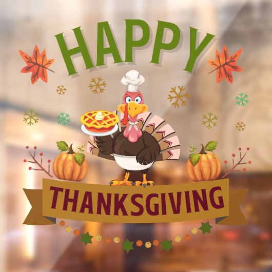 Happy Thanksgiving Turkije venster Cling Raamsticker (Vel 2)