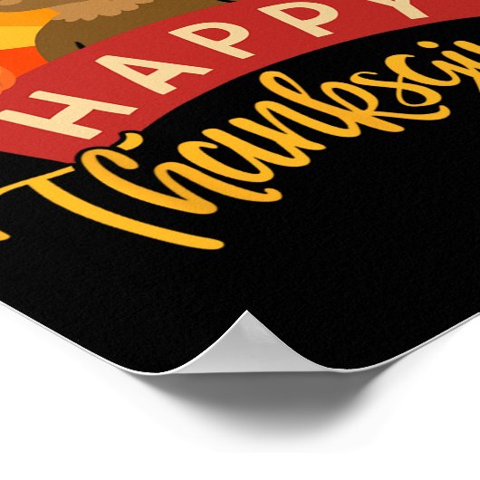 Happy Thanksgiving Turkije voor familie diner fees Poster (Hoek)