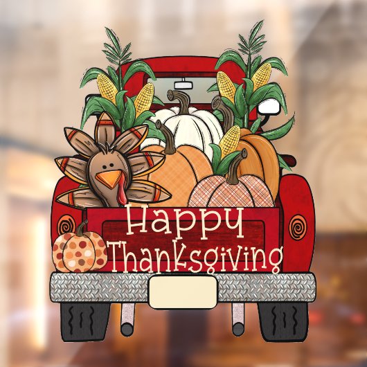 Happy Thanksgiving Turkije Vrachtwagen Venster Cli Raamsticker (Vel 2)