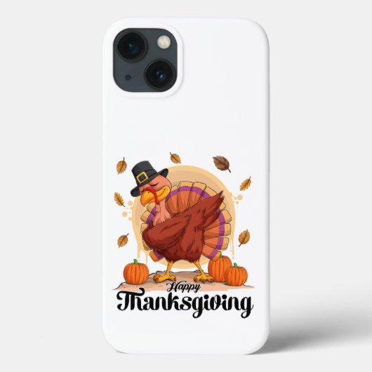 Happy Thanksgiving Typografie iPhone 13 Hoesje (Achterkant)