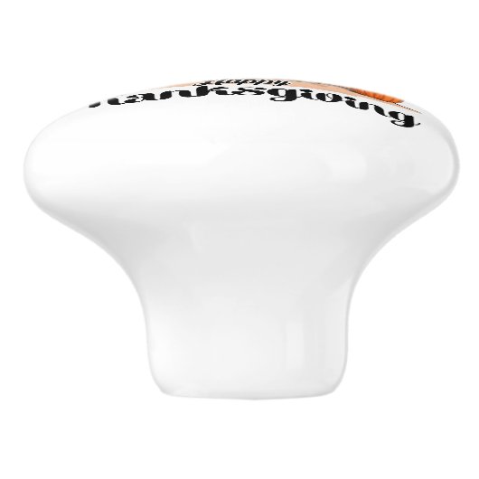 Happy Thanksgiving Typografie Keramische Knop (Zijkant)