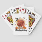 Happy Thanksgiving Typografie-spelkaart Pokerkaarten (Achterkant)