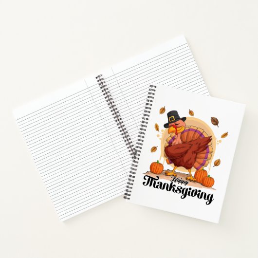 Happy Thanksgiving Typografie Spiral Notitieboek (Binnen)