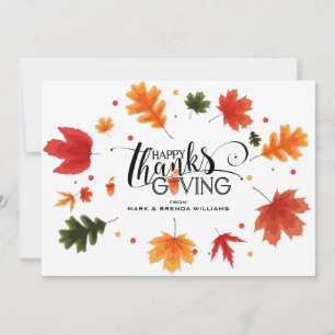 Happy Thanksgiving-typografie verlaat lijst Dank j Bedankkaart