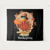 Happy Thanksgiving Typografie Wandkleed (Voorkant (horizontaal))