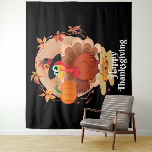 Happy Thanksgiving Typografie Wandkleed (In situ)