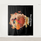 Happy Thanksgiving Typografie Wandkleed (Voorkant)